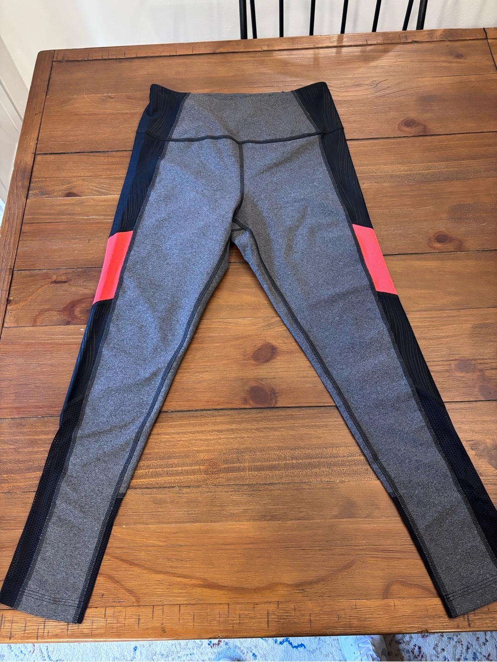 Zumba Strong gray and orange leggings.